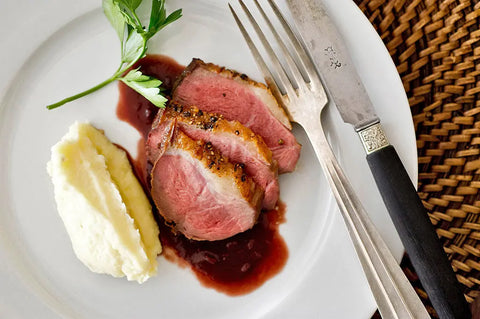 Peppered Duck Breast With Red Wine Sauce